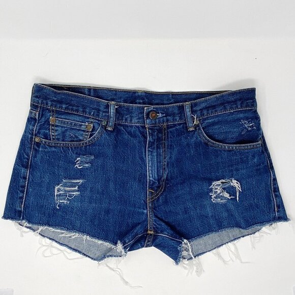LEVI'S | Distressed Denim Cut-Off Shorts - Picture 1 of 13
